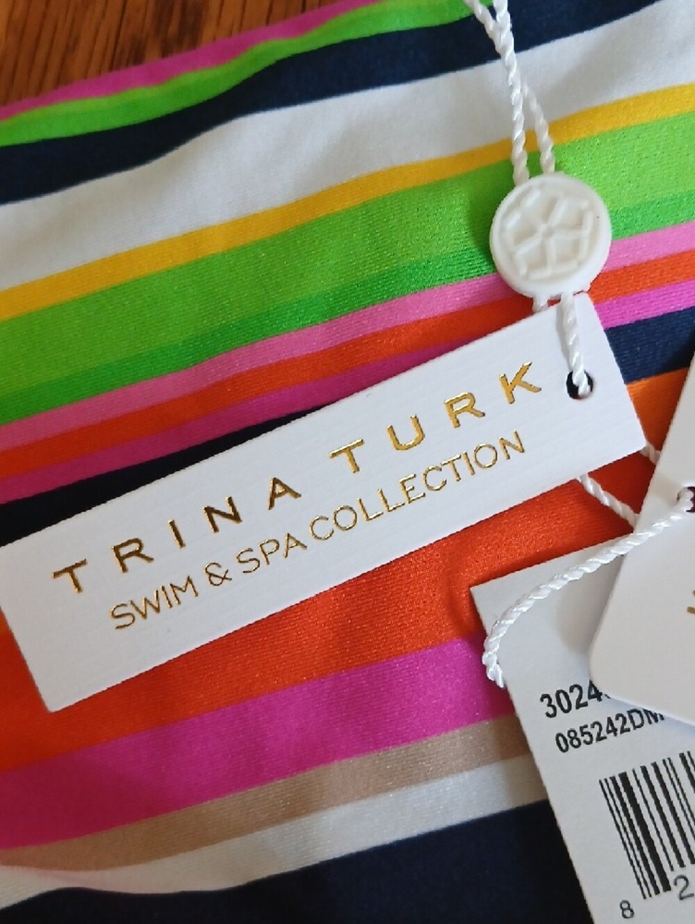 NWT Trina Turk Women's Striped Hipster Bikini Swim Bottom Pink Multi ■ Size 8 - Picture 6 of 8
